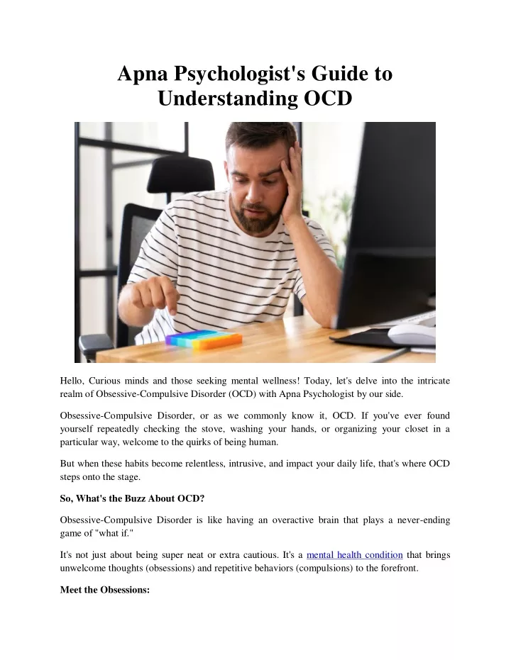apna psychologist s guide to understanding ocd
