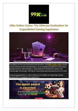 Jiliko Online Casino: The Ultimate Destination for Unparalleled Gaming Experienc