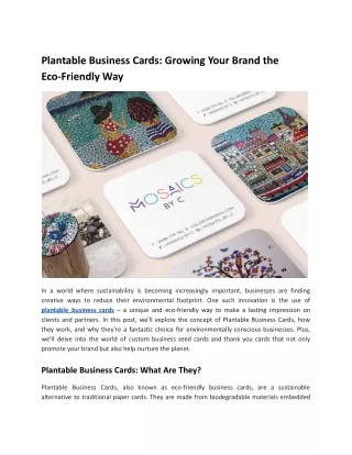Cultivating Your Business with Plantable Business Cards