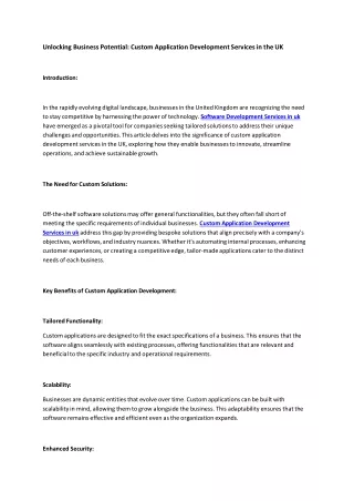 unlocking business potential custom application