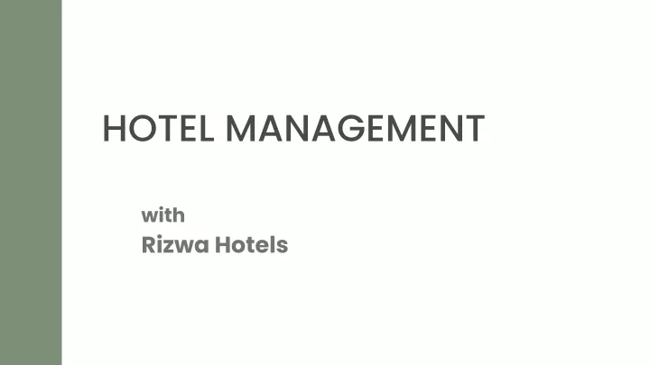 hotel management