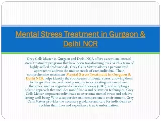 Mental Stress Treatment in Gurgaon & Delhi NCR