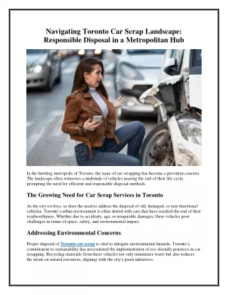 navigating toronto car scrap landscape