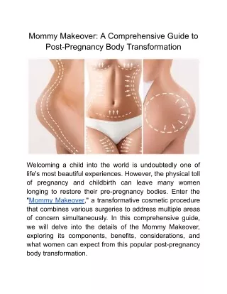 Mommy Makeover A Comprehensive Guide to Post-Pregnancy Body Transformation