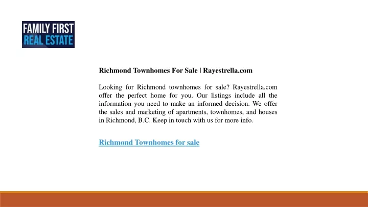 richmond townhomes for sale rayestrella com