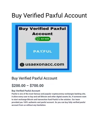 Buy Verified Paxful Accounts - 100% Safe & Secure Accounts