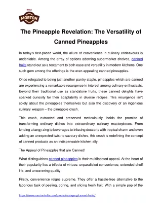 The Pineapple Revelation_The Versatility of Canned Pineapples