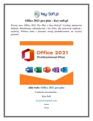office 2021 pro plus key soft pl