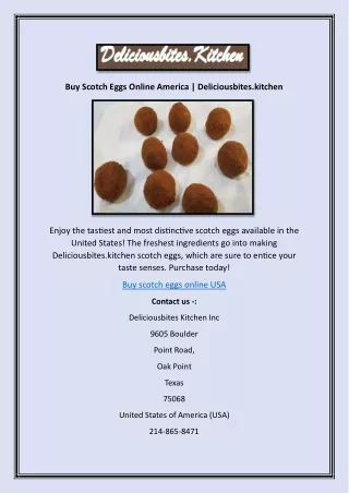 Buy Scotch Eggs Online America