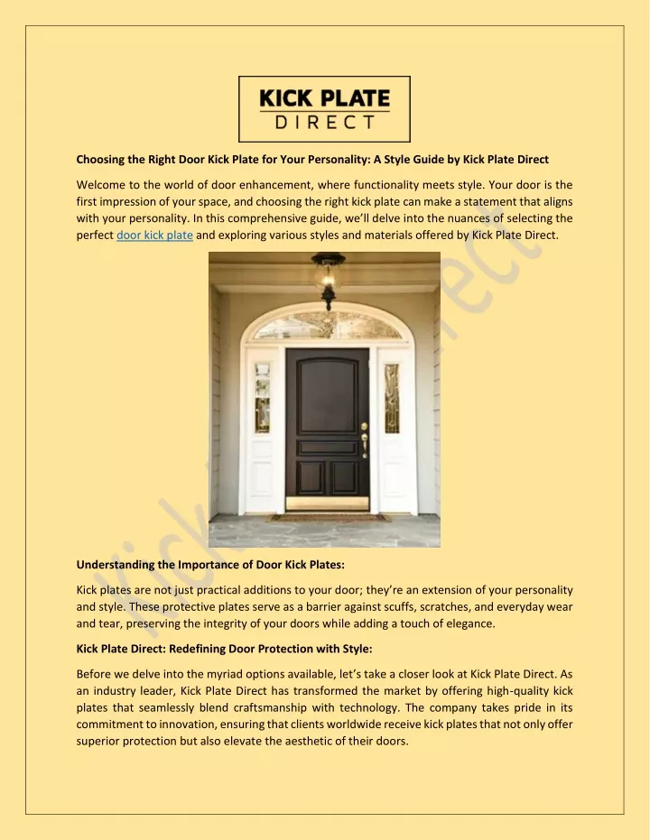 choosing the right door kick plate for your