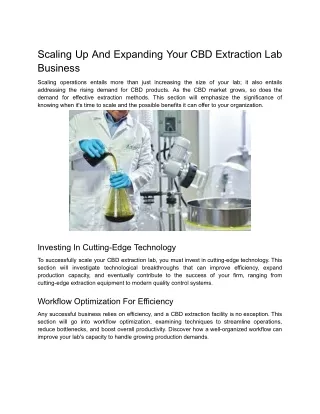 Scaling Up And Expanding Your CBD Extraction Lab Business