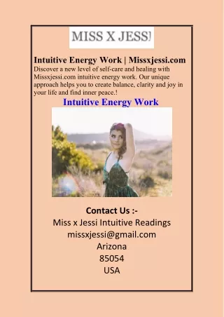 Intuitive Energy Work  Missxjessi.com