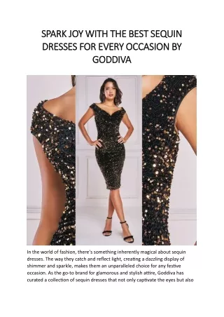 SPARK JOY WITH THE BEST SEQUIN DRESSES FOR EVERY OCCASION BY GODDIVA