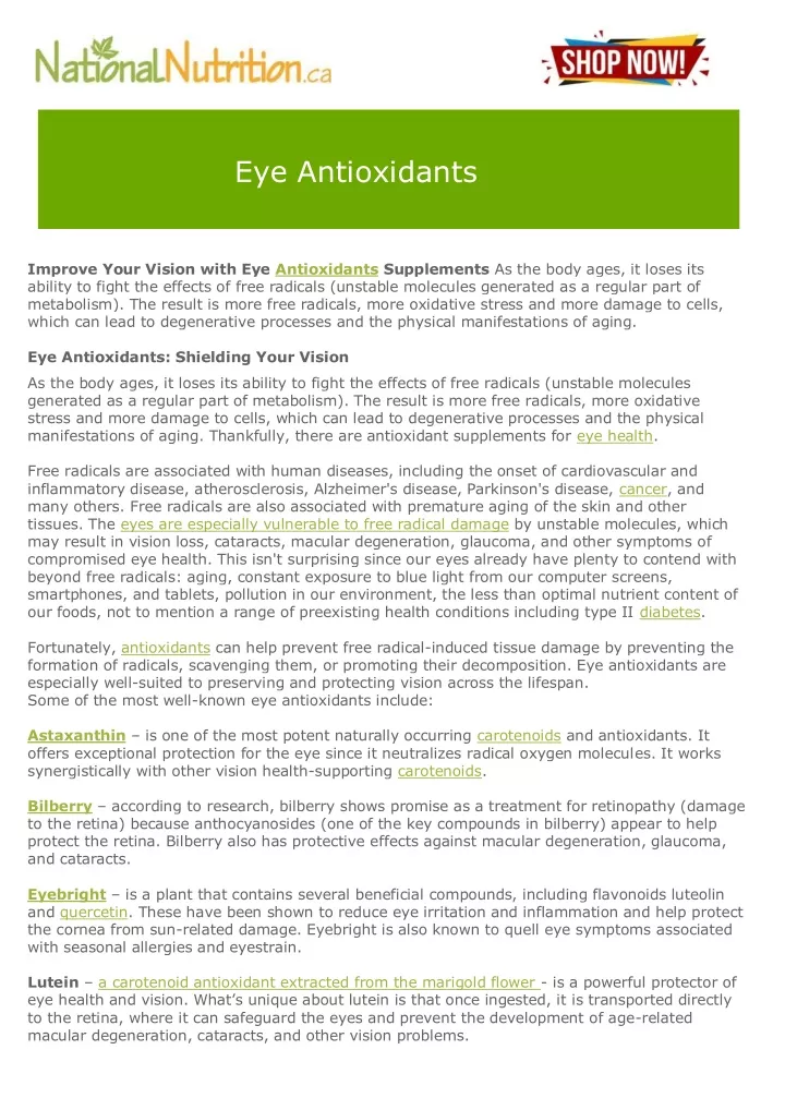 eye antioxidants