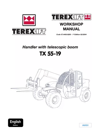 Terex TX 55-19 Telescopic handler Service Repair Manual