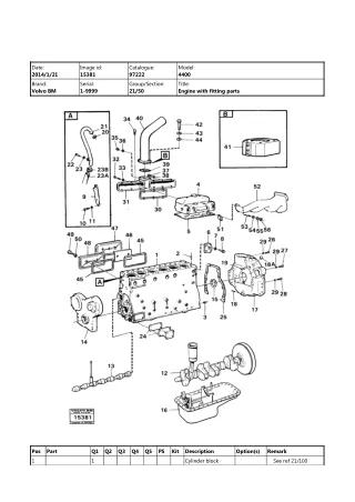 Volvo BM 4400 Wheel Loader Parts Catalogue Manual (SN 1-9999)