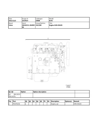 Volvo EC45 Compact Excavator Parts Catalogue Manual (SN 28410151 - 28499999)