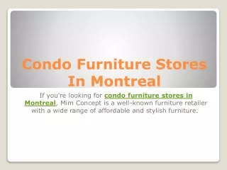 Condo Furniture Stores In Montreal