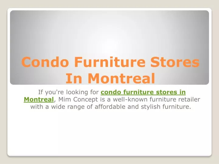 condo furniture stores in montreal