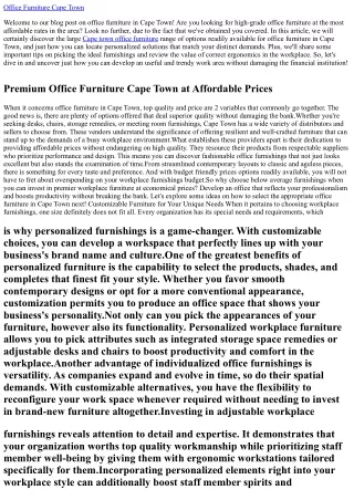 Office Furniture Cape Town-Lowest costs around