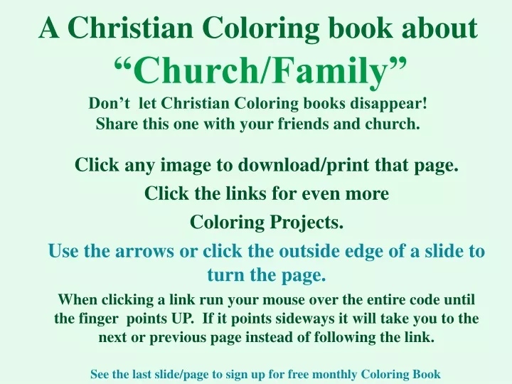 a christian coloring book about church family