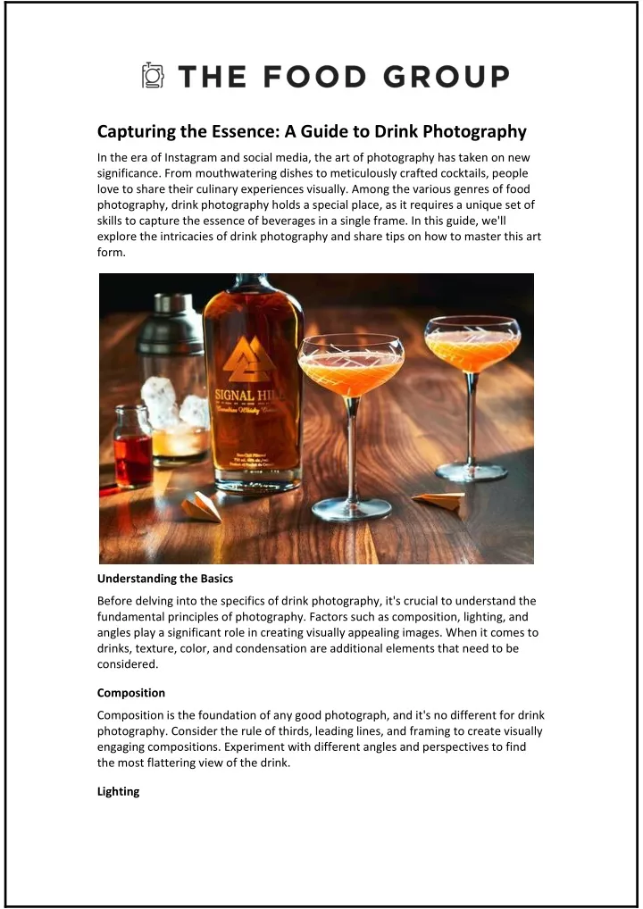 capturing the essence a guide to drink photography