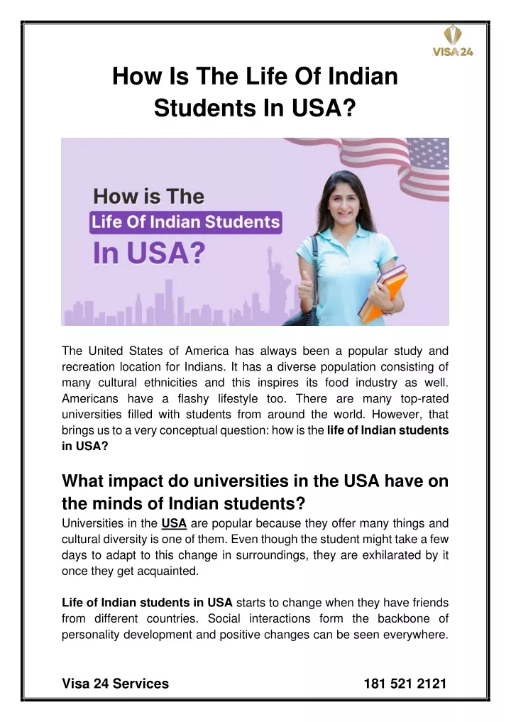 how is the life of indian students in usa