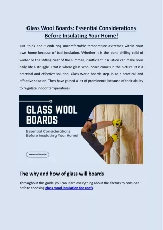 essential-considerations-before-glasswool-boards-insulating