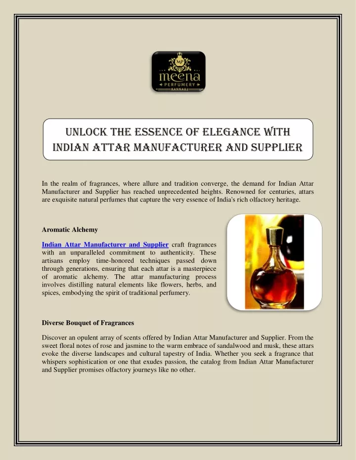 unlock the essence of elegance with indian attar