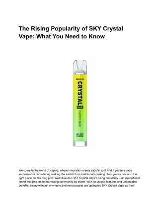 The Rising Popularity of SKY Crystal Vape_ What You Need to Know