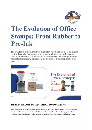The Evolution of Office Stamps: From Rubber to Pre-Ink
