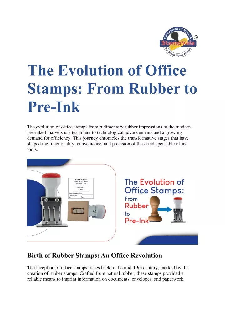the evolution of office stamps from rubber