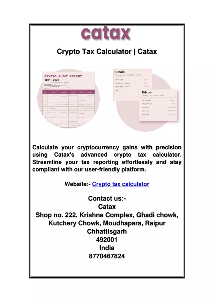 crypto tax calculator catax