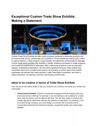 Exceptional Custom Trade Show Exhibits: Making a Statement