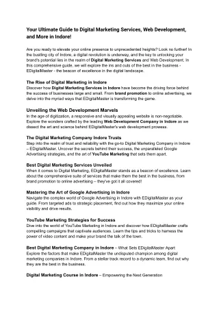Digital Marketing Services in Indore | Web Development Company indore | Digital