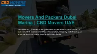 Dubai Marina's Premiere Moving Services: Excellence with Movers and Packers