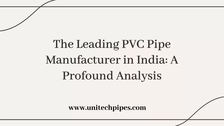 the leading pvc pipe manufacturer in india