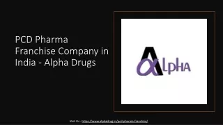 PCD Pharma Franchise Company in India - Alpha Drugs