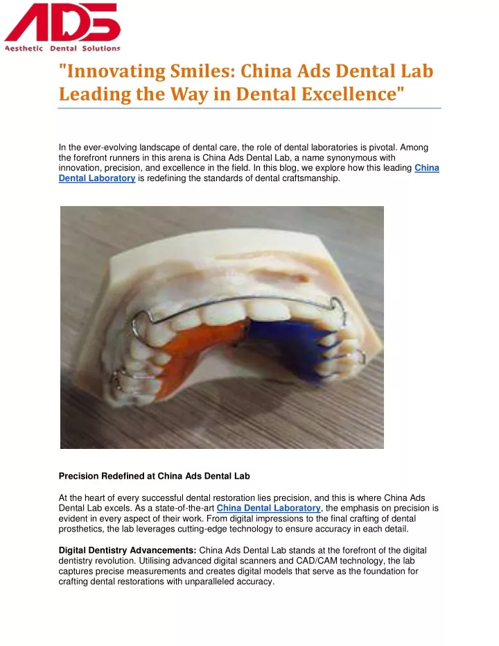 innovating smiles china ads dental lab leading