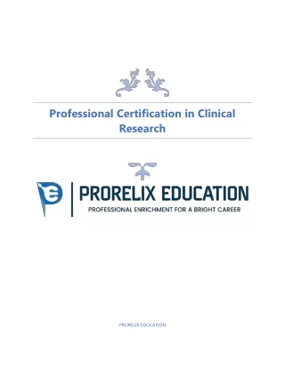 Professional certification course in clinical trials