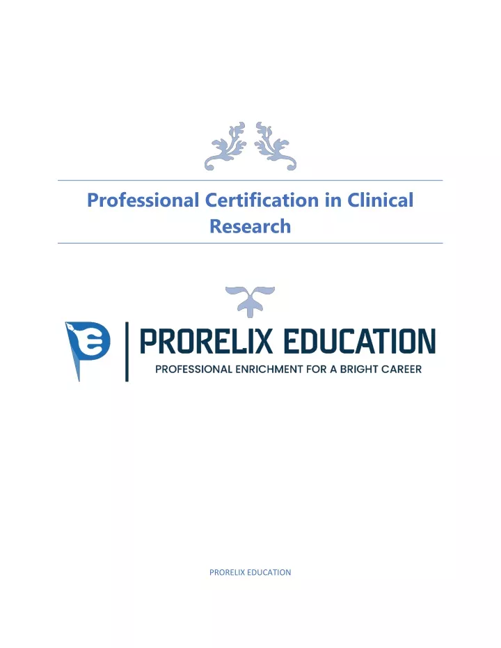 professional certification in clinical research