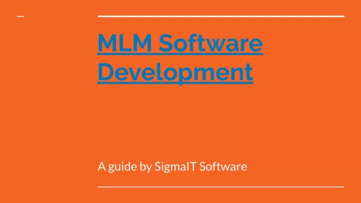 mlm software development