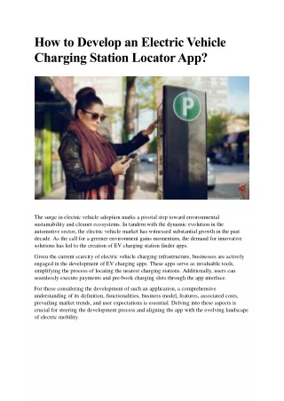 How to Develop an Electric Vehicle Charging Station Locator App