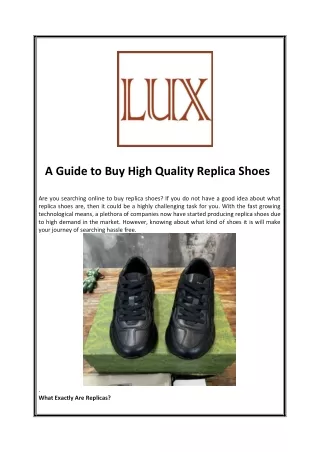 A Guide to Buy High Quality Replica Shoes