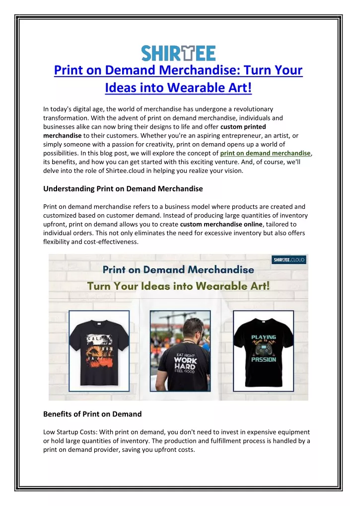 print on demand merchandise turn your ideas into