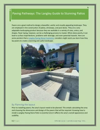 Paving Pathways The Langley Guide to Stunning Patios