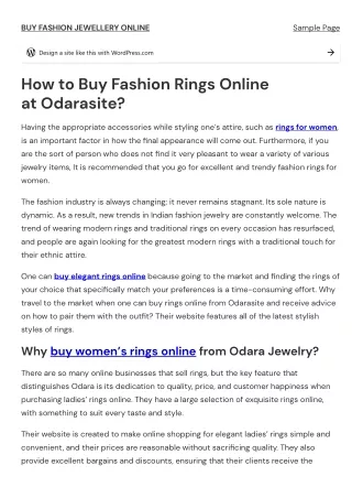 How to Buy Fashion Rings Online at Odarasite?