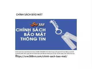 CHÍNH SÁCH BẢO MẬT