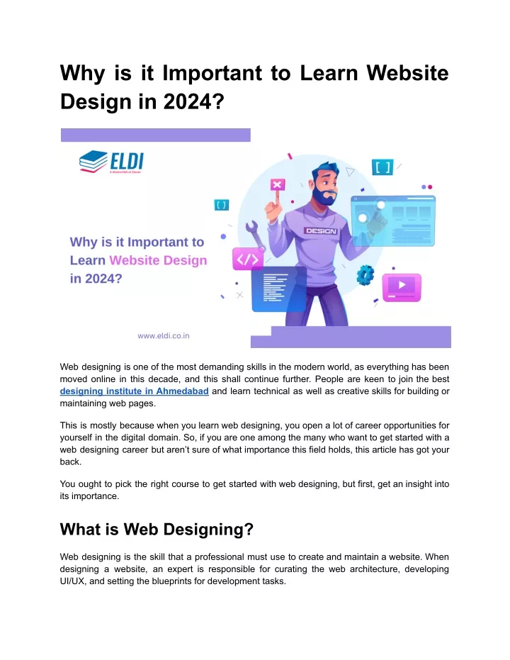 why is it important to learn website design