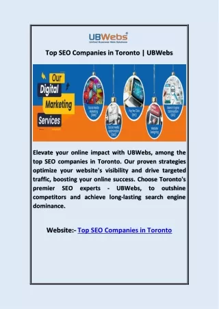 Top SEO Companies in Toronto | UBWebs